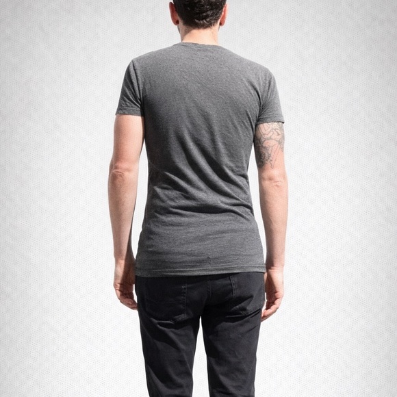 Topman Charcoal Gray Crewneck T-Shirt Distressed Faded Grunge XS - Picture 2 of 5